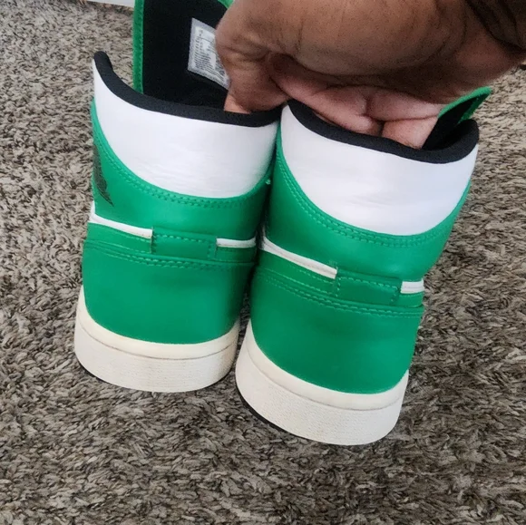 Jordan Retro 1 Green and White Hi Top Sneakers Size 8 - Picture 11 of 12